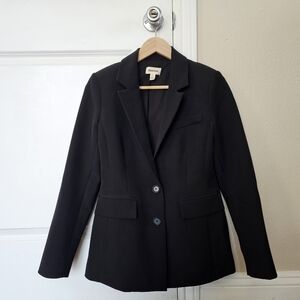 Open Edit Black Tailored Two-Button Blazer